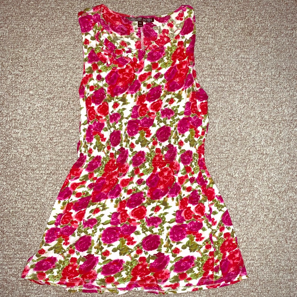 Topshop rose pattern peplum top sz 10P flawless